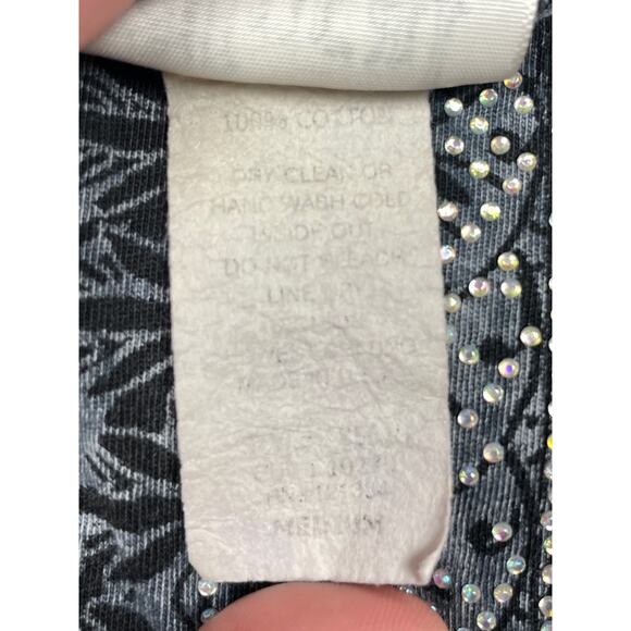 Vocal Cross Logo Tee Gray Black Medium Long Sleeve Goth Grunge Punk Edgy - Picture 9 of 12